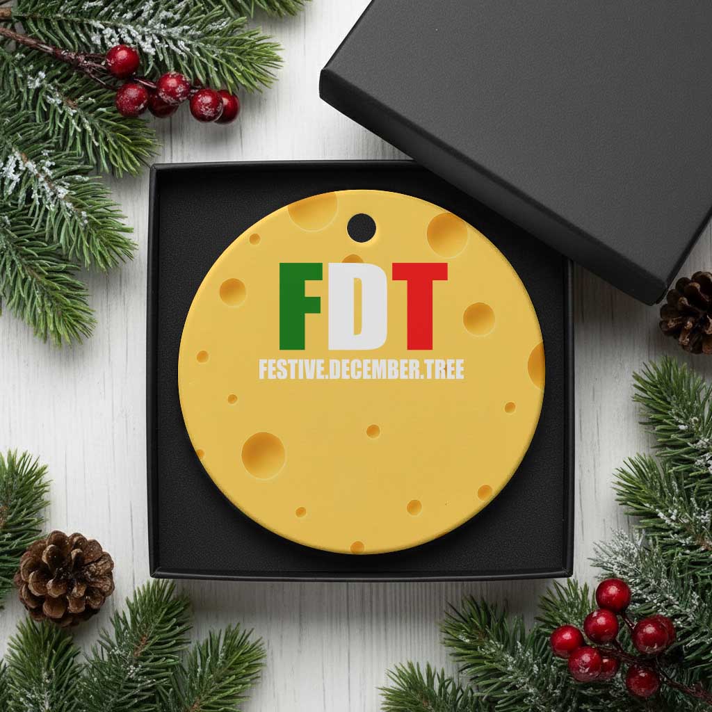 Subtle FDT Christmas Ceramic Ornament Hidden Message Funny Festive December Tree - Print Your Wear