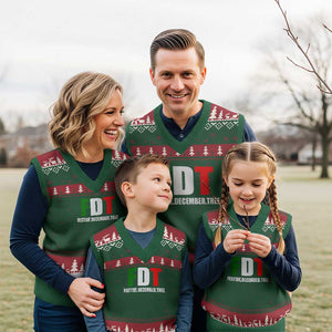 Subtle FDT Xmas V-Neck Knit Sweater Vest Hidden Message Funny Festive December Tree TS10 Red Green Print Your Wear