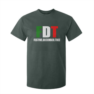 Subtle FDT Christmas T Shirt For Kid Hidden Message Funny Festive December Tree TS10 Dark Forest Green Print Your Wear