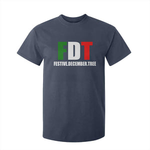 Subtle FDT Christmas T Shirt For Kid Hidden Message Funny Festive December Tree TS10 Navy Print Your Wear
