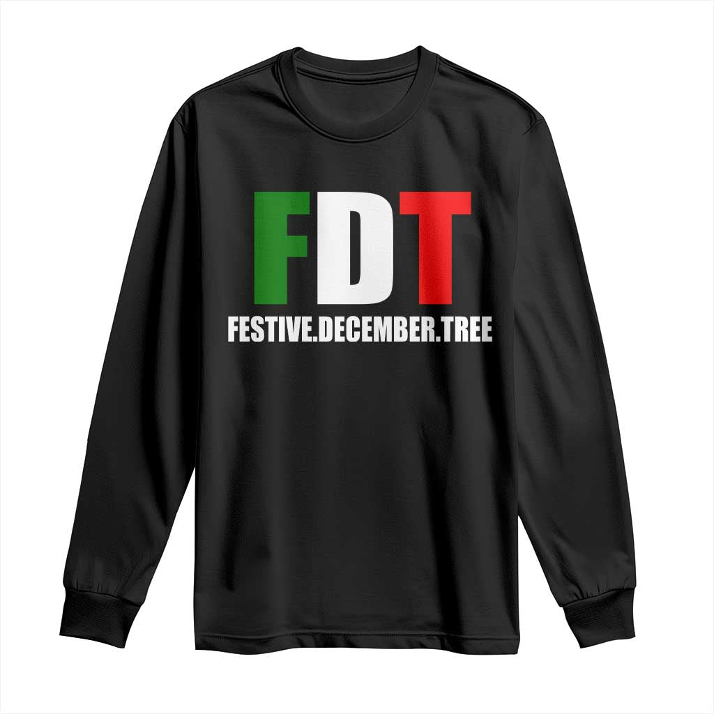 Subtle FDT Christmas Long Sleeve Shirt Hidden Message Funny Festive December Tree TS10 Black Print Your Wear