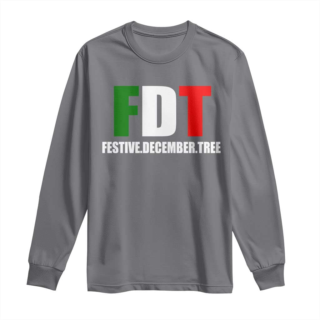Subtle FDT Christmas Long Sleeve Shirt Hidden Message Funny Festive December Tree TS10 Charcoal Print Your Wear