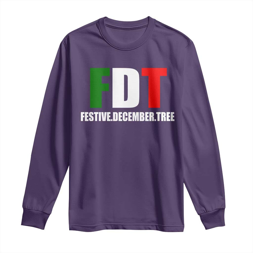 Subtle FDT Christmas Long Sleeve Shirt Hidden Message Funny Festive December Tree TS10 Purple Print Your Wear