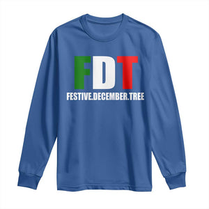 Subtle FDT Christmas Long Sleeve Shirt Hidden Message Funny Festive December Tree TS10 Royal Blue Print Your Wear