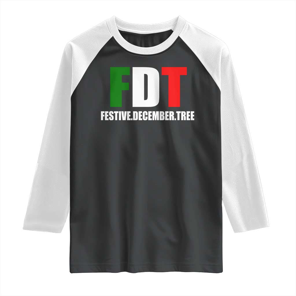 Subtle FDT Christmas Raglan Shirt Hidden Message Funny Festive December Tree TS10 Black White Print Your Wear