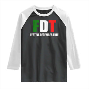 Subtle FDT Christmas Raglan Shirt Hidden Message Funny Festive December Tree TS10 Black White Print Your Wear