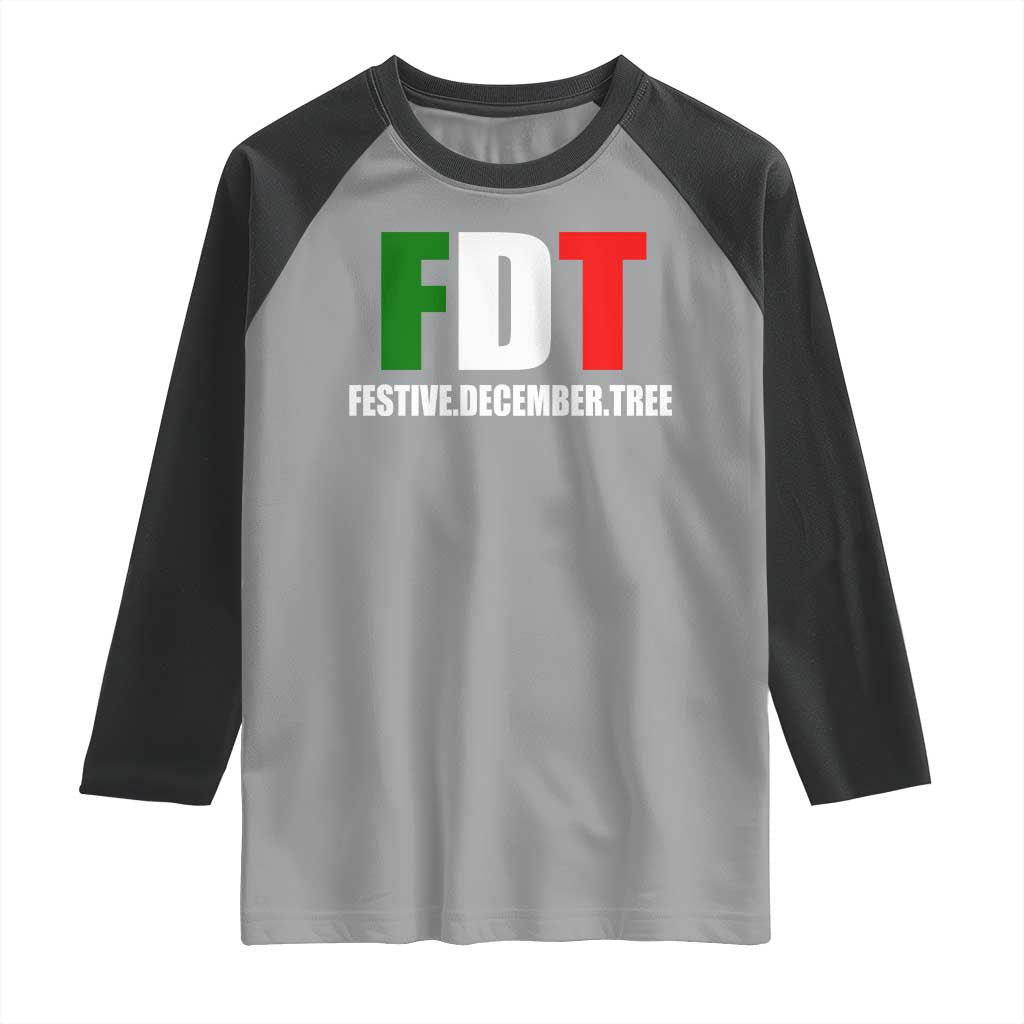 Subtle FDT Christmas Raglan Shirt Hidden Message Funny Festive December Tree TS10 Sport Gray Black Print Your Wear