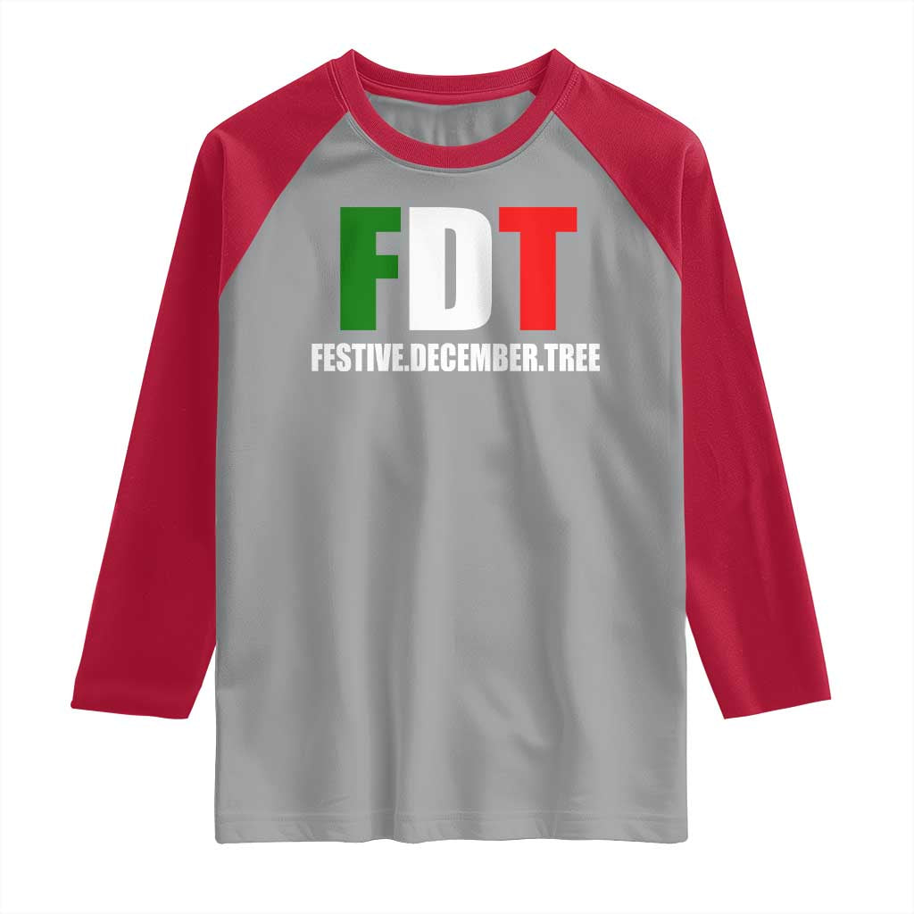 Subtle FDT Christmas Raglan Shirt Hidden Message Funny Festive December Tree TS10 Sport Gray Red Print Your Wear