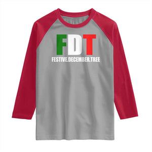 Subtle FDT Christmas Raglan Shirt Hidden Message Funny Festive December Tree TS10 Sport Gray Red Print Your Wear
