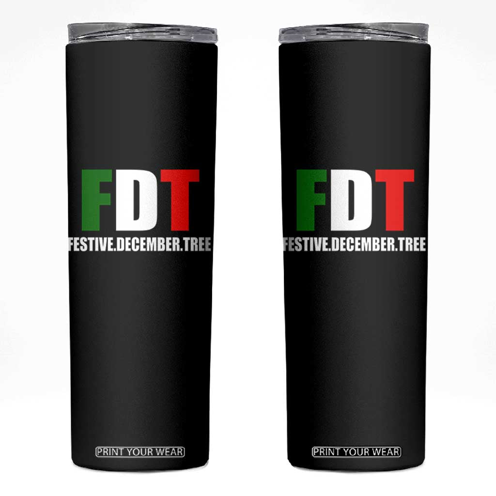 Subtle FDT Christmas Skinny Tumbler Hidden Message Funny Festive December Tree TS10 Black Print Your Wear