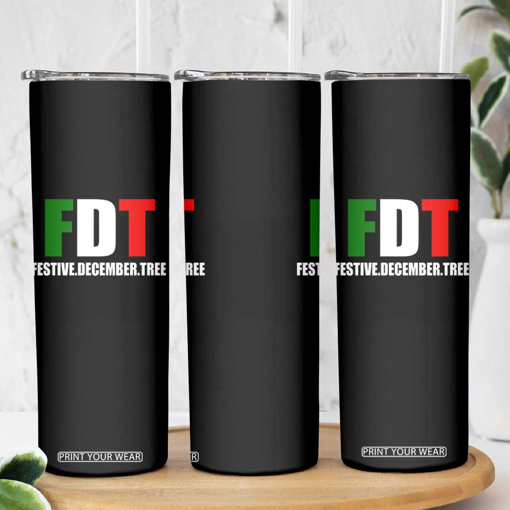 Subtle FDT Christmas Skinny Tumbler Hidden Message Funny Festive December Tree TS10 Print Your Wear