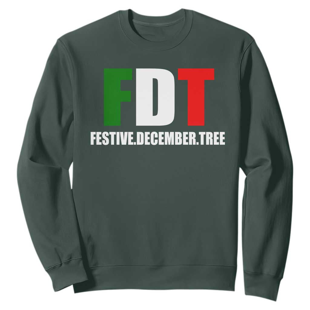 Subtle FDT Christmas Sweatshirt Hidden Message Funny Festive December Tree TS10 Dark Forest Green Print Your Wear