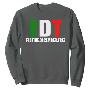 Subtle FDT Christmas Sweatshirt Hidden Message Funny Festive December Tree TS10 Dark Heather Print Your Wear