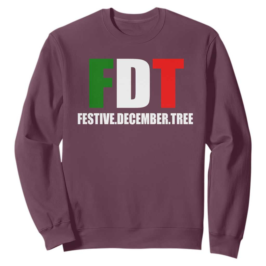 Subtle FDT Christmas Sweatshirt Hidden Message Funny Festive December Tree TS10 Maroon Print Your Wear