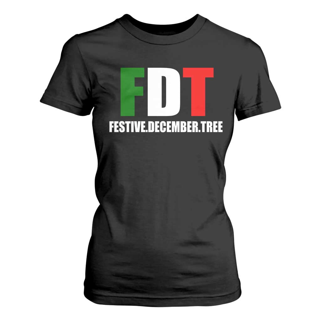 Subtle FDT Christmas T Shirt For Women Hidden Message Funny Festive December Tree TS10 Black Print Your Wear