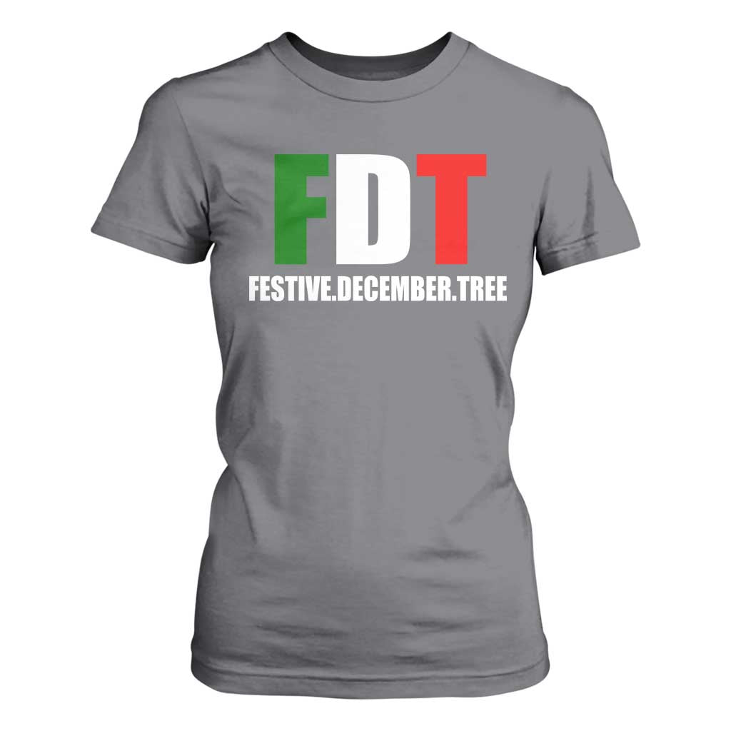 Subtle FDT Christmas T Shirt For Women Hidden Message Funny Festive December Tree TS10 Charcoal Print Your Wear