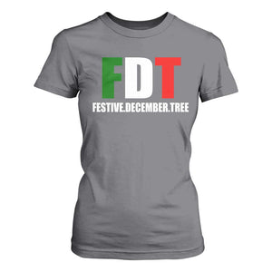 Subtle FDT Christmas T Shirt For Women Hidden Message Funny Festive December Tree TS10 Charcoal Print Your Wear