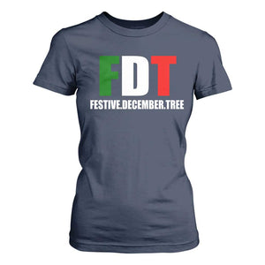 Subtle FDT Christmas T Shirt For Women Hidden Message Funny Festive December Tree TS10 Navy Print Your Wear
