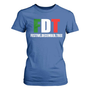 Subtle FDT Christmas T Shirt For Women Hidden Message Funny Festive December Tree TS10 Royal Blue Print Your Wear