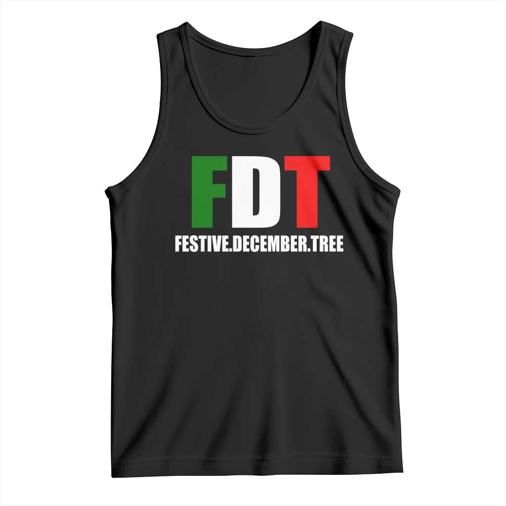 Subtle FDT Christmas Tank Top Hidden Message Funny Festive December Tree - Print Your Wear