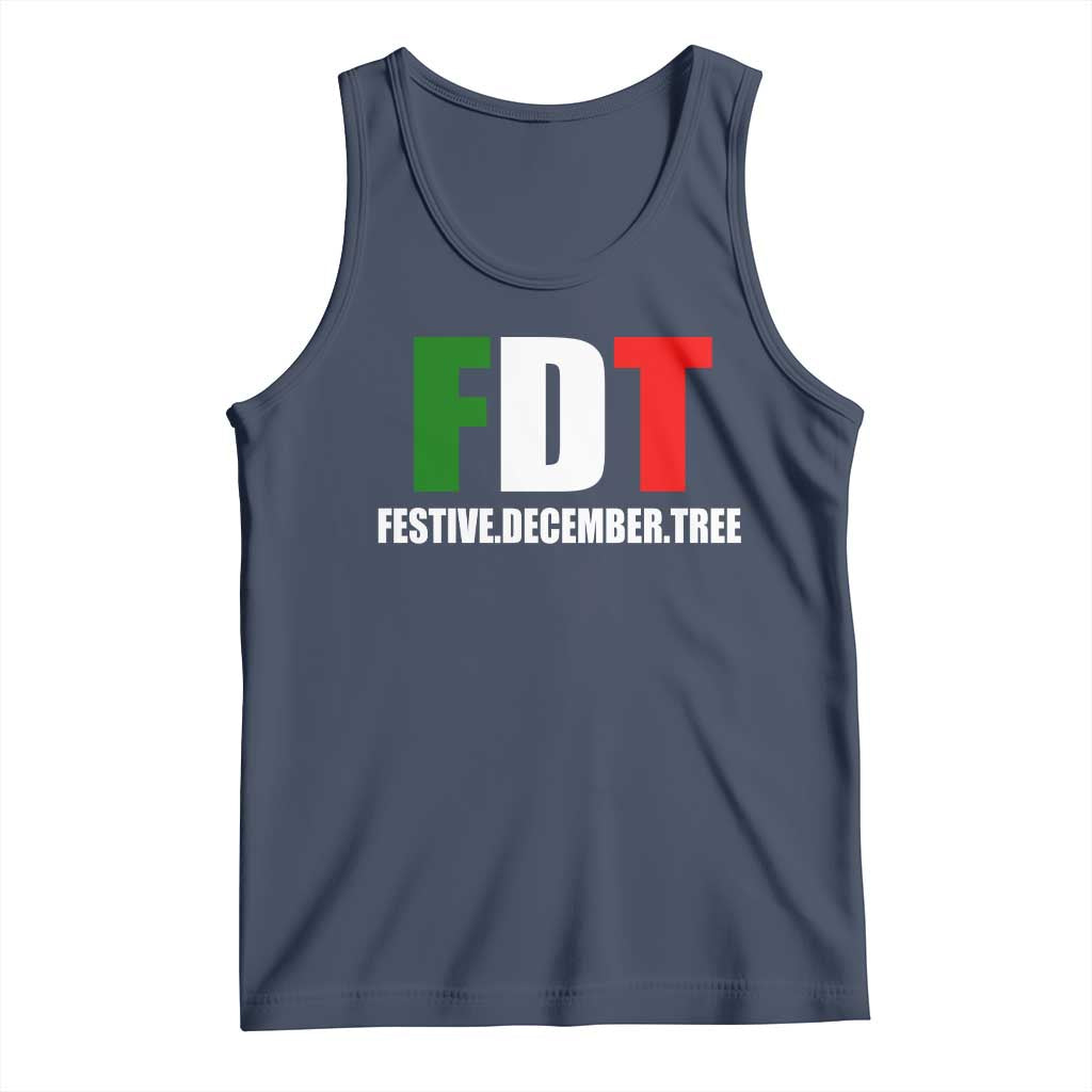 Subtle FDT Christmas Tank Top Hidden Message Funny Festive December Tree - Print Your Wear