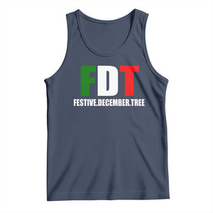 Subtle FDT Christmas Tank Top Hidden Message Funny Festive December Tree - Print Your Wear