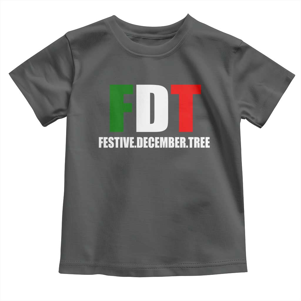 Subtle FDT Christmas Toddler T Shirt Hidden Message Funny Festive December Tree TS10 Dark Heather Print Your Wear