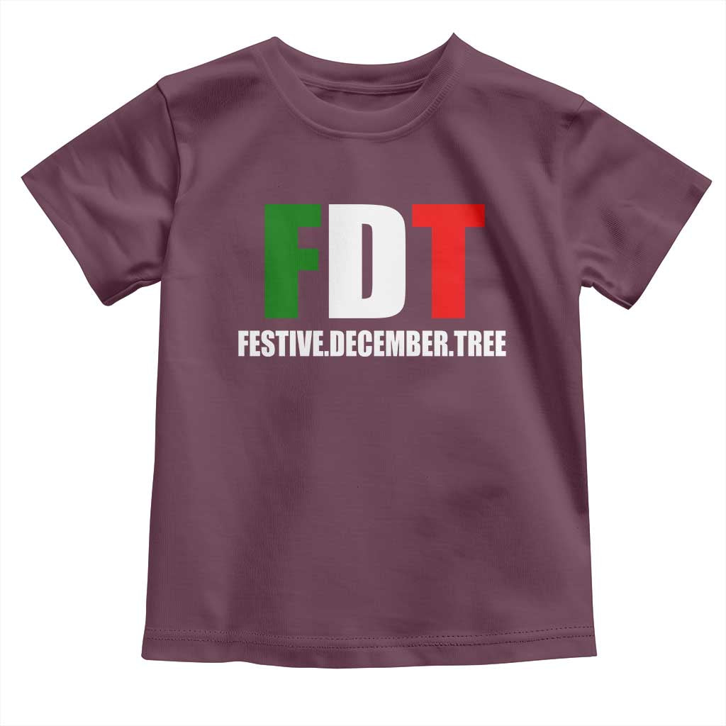 Subtle FDT Christmas Toddler T Shirt Hidden Message Funny Festive December Tree TS10 Maroon Print Your Wear