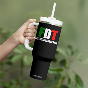 Subtle FDT Christmas Tumbler With Handle Hidden Message Funny Festive December Tree TS10 Print Your Wear