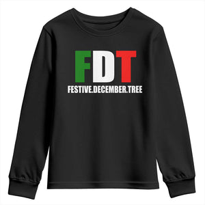 Subtle FDT Christmas Youth Sweatshirt Hidden Message Funny Festive December Tree TS10 Black Print Your Wear