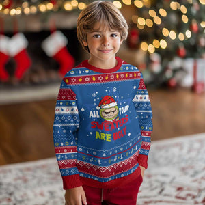 Funny Christmas Hanukkah Ugly Sweater All Your Sweaters Are Ugly Kawaii Grinchy Bubu TS10 Blue Red Print Your Wear