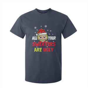 Funny Christmas T Shirt For Kid All Your Sweaters Are Ugly Kawaii Grinchy Bubu TS10 Navy Print Your Wear