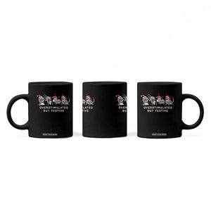 Overstimulated But Festive Possum Christmas Coffee Mug Funny Opossum Xmas Meme TS10 Print Your Wear