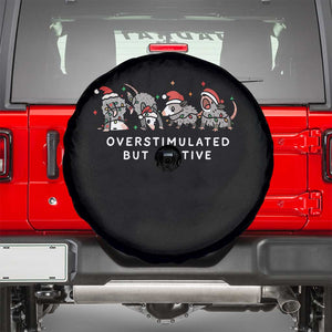 Overstimulated But Festive Possum Christmas Spare Tire Cover Funny Opossum Xmas Meme TS10 Black Print Your Wear