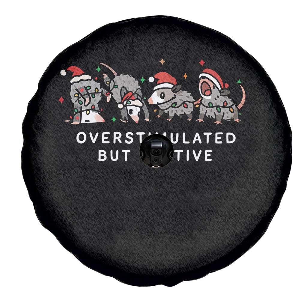 Overstimulated But Festive Possum Christmas Spare Tire Cover Funny Opossum Xmas Meme TS10 Print Your Wear