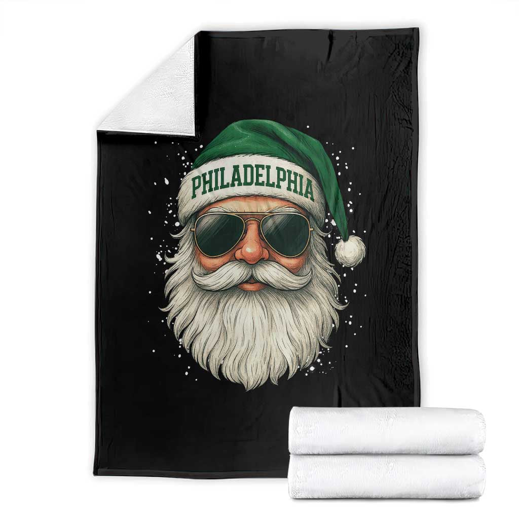 Christmas Philadelphia Fan Throw Blanket Funny Retro Santa Philly Lovers TS10 Black Print Your Wear