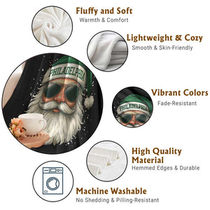 Christmas Philadelphia Fan Throw Blanket Funny Retro Santa Philly Lovers TS10 Print Your Wear