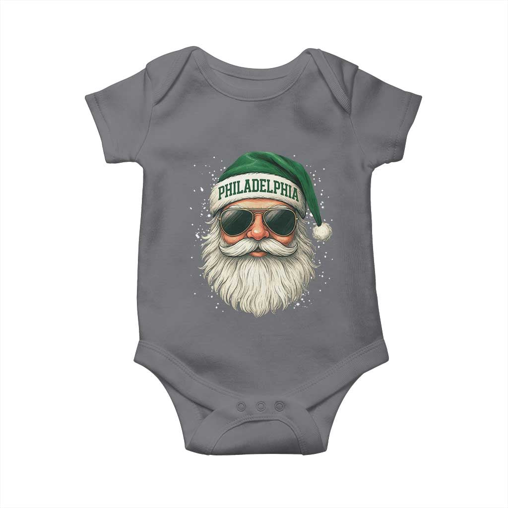 Christmas Philadelphia Fan Baby Onesie Funny Retro Santa Philly Lovers TS10 Charcoal Print Your Wear