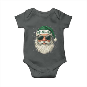 Christmas Philadelphia Fan Baby Onesie Funny Retro Santa Philly Lovers TS10 Dark Heather Print Your Wear