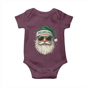 Christmas Philadelphia Fan Baby Onesie Funny Retro Santa Philly Lovers TS10 Maroon Print Your Wear