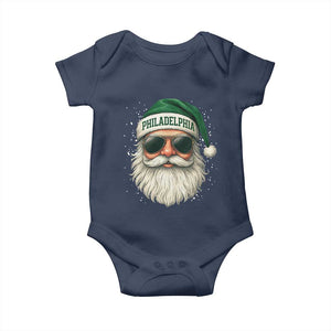Christmas Philadelphia Fan Baby Onesie Funny Retro Santa Philly Lovers TS10 Navy Print Your Wear