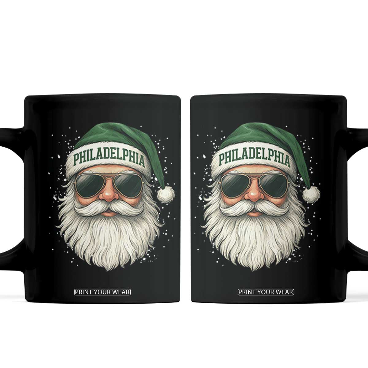 Christmas Philadelphia Fan Coffee Mug Funny Retro Santa Philly Lovers TS10 Black Print Your Wear