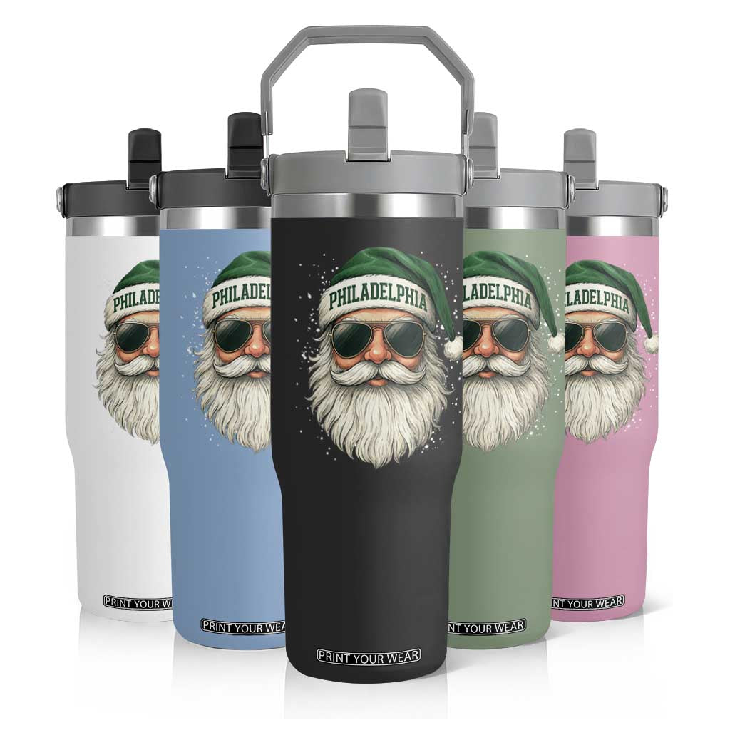 Christmas PFE Flip Straw Tumbler Funny Retro Santa Philly Lovers TS10 Print Your Wear