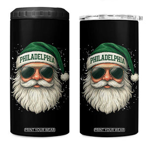 Christmas Philadelphia Fan 4 in 1 Can Cooler Tumbler Funny Retro Santa Philly Lovers TS10 One Size: 16 oz Black Print Your Wear