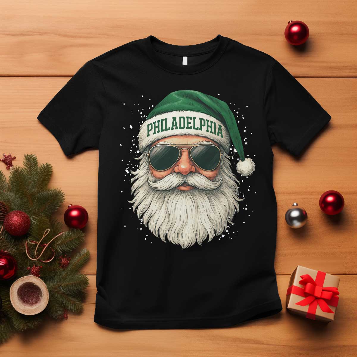 Christmas Philadelphia Fan T Shirt Funny Retro Santa Philly Lovers TS10 Black Print Your Wear