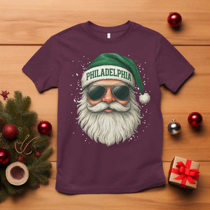 Christmas Philadelphia Fan T Shirt Funny Retro Santa Philly Lovers TS10 Maroon Print Your Wear