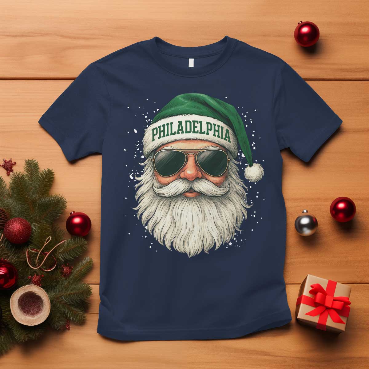 Christmas PFE T Shirt Funny Retro Santa Philly Lovers TS10 Navy Print Your Wear