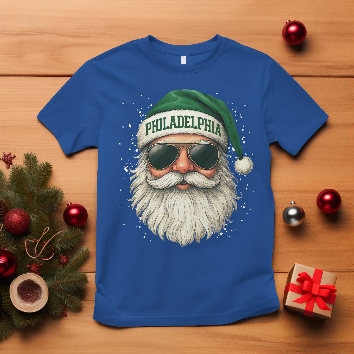 Christmas Philadelphia Fan T Shirt Funny Retro Santa Philly Lovers TS10 Royal Blue Print Your Wear