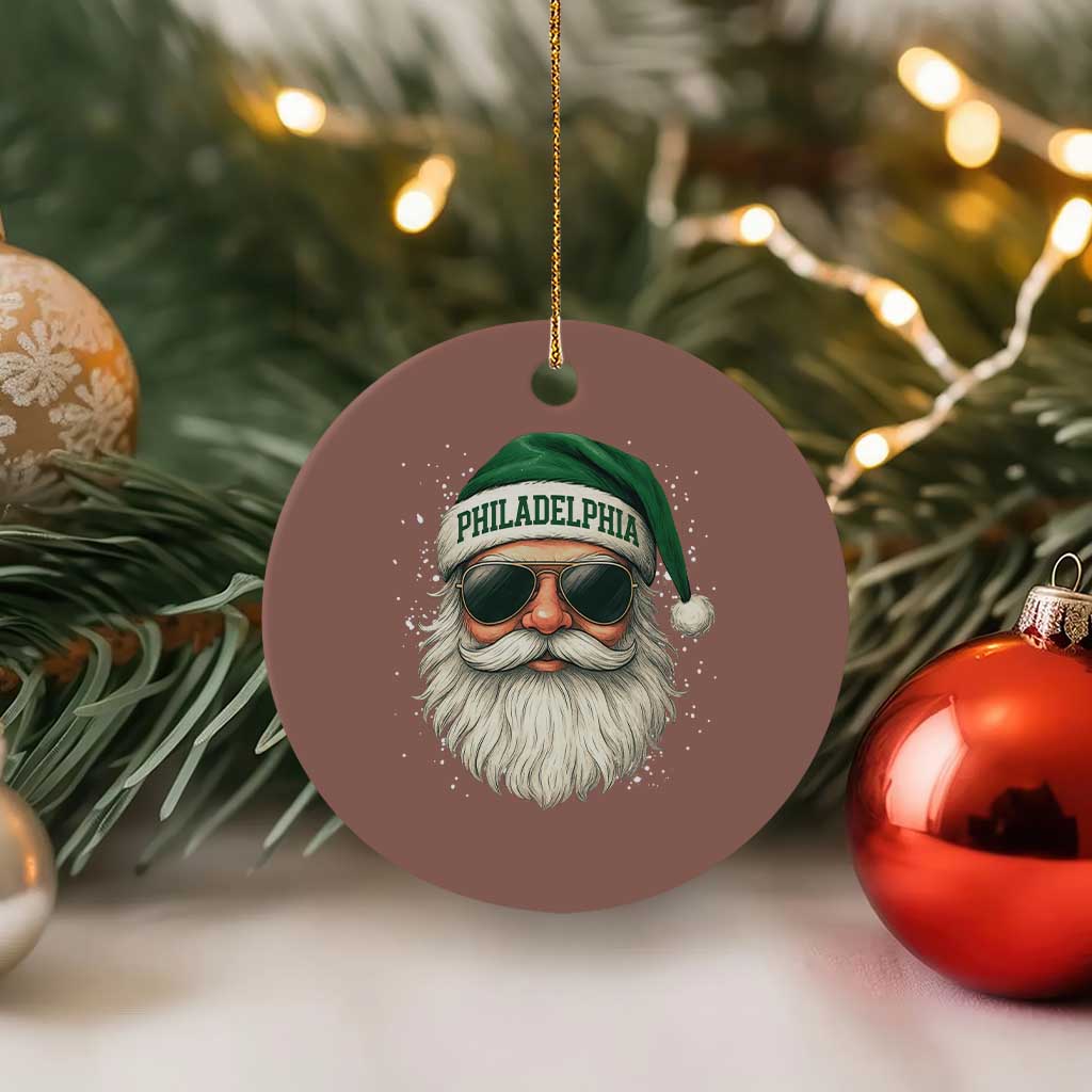 Christmas PFE Ceramic Ornament Funny Retro Santa Philly Lovers TS10 1pc Mocha Print Your Wear
