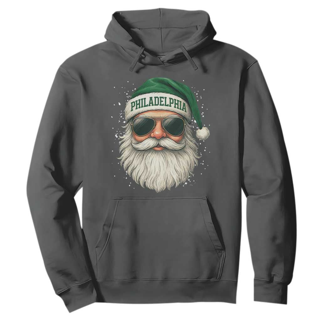 Christmas Philadelphia Fan Hoodie Funny Retro Santa Philly Lovers TS10 Dark Heather Print Your Wear